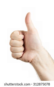 Human hand gesture isolated. Thumbs up sign.