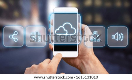 Human hand holding a beautiful modern mobile phone