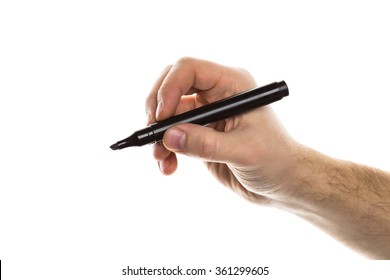 Human Hand Holding A Marker