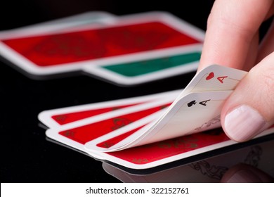 Human Hand Holding Two Aces Poker Stock Photo 322152761 | Shutterstock