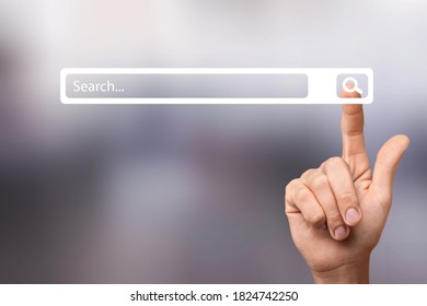 Human Hand And Internet Search Page