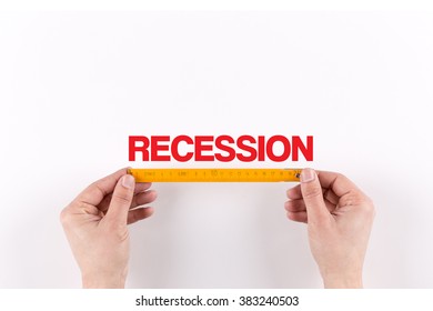 HUMAN HAND MEASURING RECESSION - Shutterstock ID 383240503