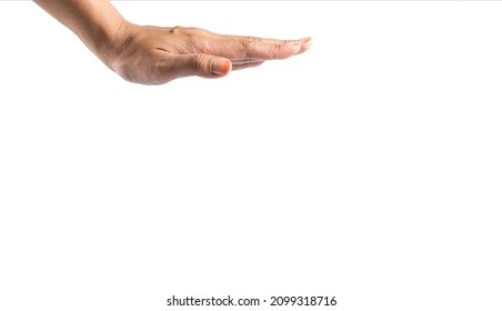 Human Hand On A White Background,Right Back Hand Of A Man