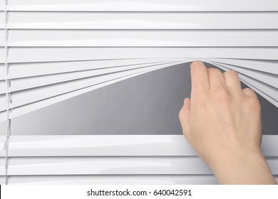 Human Hand Opening Blinds