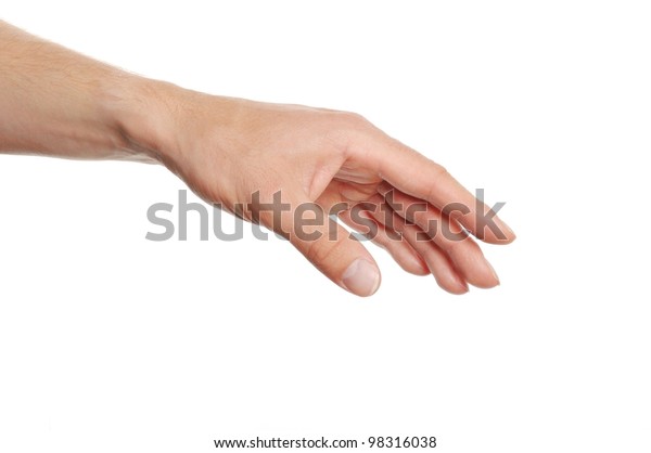 Human Hand Reaching Something Isolated On Stock Photo 98316038 ...