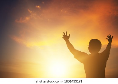 Human Hands Open Palm Worship Eucharist Stock Photo (Edit Now) 1807179406