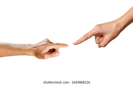 Human Hands Pulling One To Another