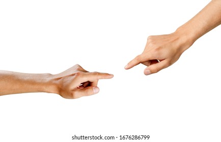 Human Hands Pulling One To Another