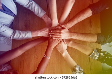 Human Hands Together Holding Together