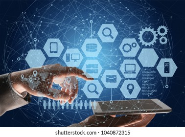 Human hands using virtual screen