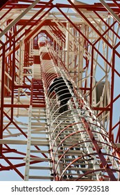 human inside antenna tower