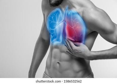 Human Lungs Man Touching Area His Stock Photo 1586532562 | Shutterstock