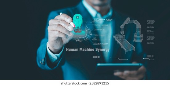 Human Machine Synergy, combining human creativity with AI tech intelligence and analytical capabilities, enables innovations, reduces errors, increases speed and accuracy of work, reduces costs 
