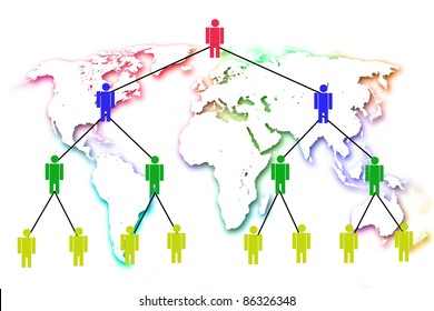 Human Network Marketing With Worldmap