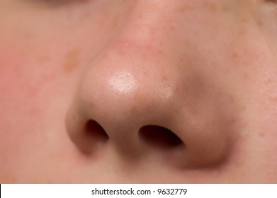 Human nose macro shot
