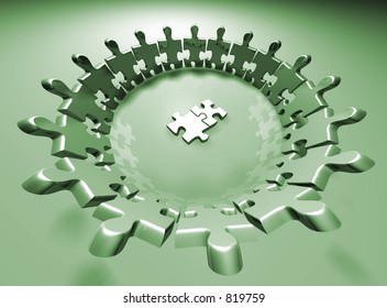 Human puzzle pieces - 3d render