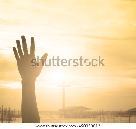 Human raised hands,