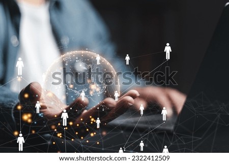 Human resource (HR) network structure, Business concepts and communication technology, management and recruitment, social network.