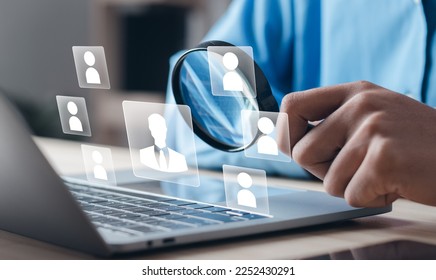 Human resource management (HR) concept. recruitment, leadership and teambuilding. Search and select candidates for jobs. Process of recruiting people to work for the organization - Shutterstock ID 2252430291