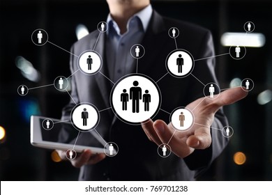 Human resource management, HR, recruitment, leadership and teambuilding. Business and technology concept. - Shutterstock ID 769701238
