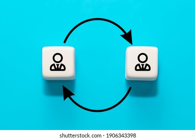 Human resource management and recruitment concept. Job rotation or staff turnover icon. - Shutterstock ID 1906343398