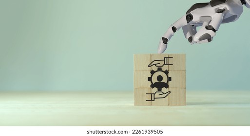 Human resource technology concept. Using software, digital platforms, tools, and cloud-based technologies that securely store data, automate processes, and provide analytical tools to make decisions.