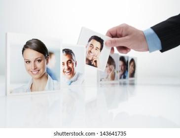 Human Resources Concept, Portraits Of A Group Of Business People