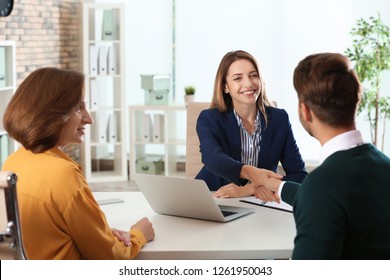 Human resources manager conducting job interview with applicants in office