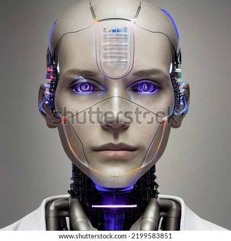 human robot with DNA modification, future doctors, future surgeon, healthcare of future, laboratory 