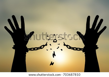 Human shadow image of human hand chain is absent. Get free