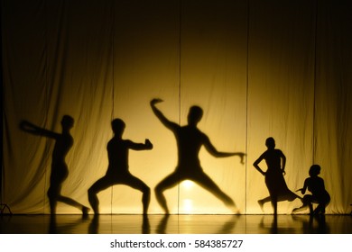 human shadow performance on stage