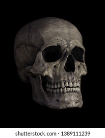 Human Skull Isolated On Black