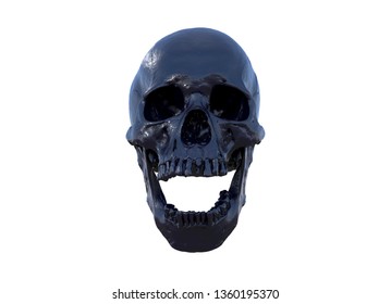 Human skull on Rich Colors a White Isolated Background. The concept of death, horror. A symbol of spooky Halloween. 3d rendering illustration. - Shutterstock ID 1360195370