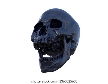 Human skull on Rich Colors a White Isolated Background. The concept of death, horror. A symbol of spooky Halloween. 3d rendering illustration. - Shutterstock ID 1360525688