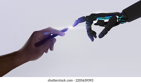 Human versus Artificial intelligence (AI) Design Creation hands designing Designer Graphic Pen Designer concepct  - Shutterstock ID 2205639393