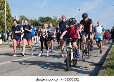 Humanitarian Terry Fox Run At Lake Jarun, Zagreb, Croatia On 25th September 2016.