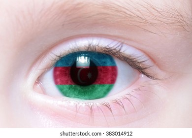human's eye with national flag of azerbaijan - Shutterstock ID 383014912