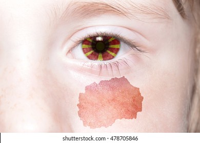 human's face with national flag and map of macedonia. concept - Shutterstock ID 478705846