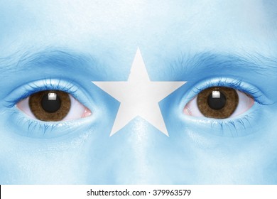 Human's Face With Somali Flag 