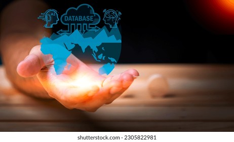 Humans are using AI technology to help their work. AI Learning and Artificial Intelligence Business, Modern Technology, Internet, and Networks. AI Technology in daily life.with copy space.