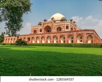 Humayun's Tomb. It Is The Tomb Of Mughal Emperor Humayun In Delhi, India. The Tomb Was Commissioned By Hymayun's First Wife  And Cheif Consort, Empress Bega Begum. 