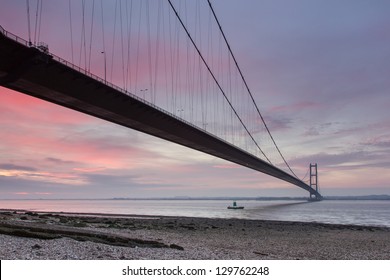 Humber Bridge, dawn light