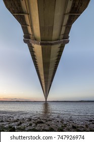 Humber Bridge, Dawn on the Humber Estuary in the UK City of Culture 2017