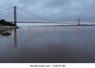 Humber Bridge at sunrise (Hull, UK)