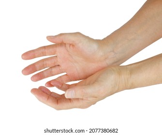 The Humble Hands Of A Faith Healer - Pair Of Cupped Hands Isolated On A White Background Ideal For Healing Theme
