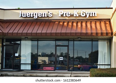 Humble, Texas USA 11-20-2019: Juergen's Pre-K Gym Building Exterior In Humble, TX. Founded In 1986 By Juergen Achtermann It's A Facility That Specializes In Training Children In Athletic Activities.