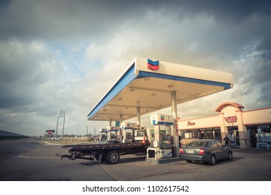 vintage chevron gas pump