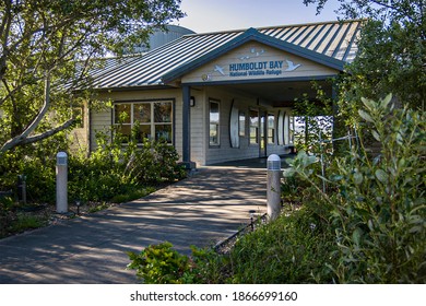 Humboldt County, California, USA-April 30, 2016: The Visitor Center At Humboldt Bay National Wildlife Refuge. The Refuge Is A Converted Dairy Farm And Features Waterfowl, Raptors, And Song Birds.