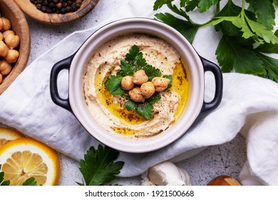 Hummus In A Bowl Close Up