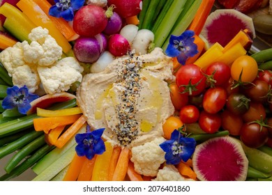 Hummus And Vegetable Grazing Board